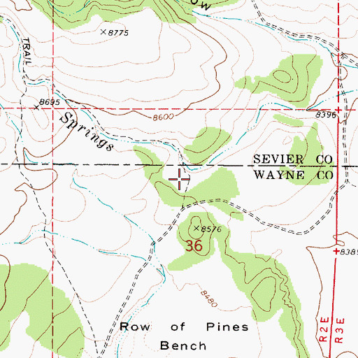 Topographic Map of Willow Springs, UT