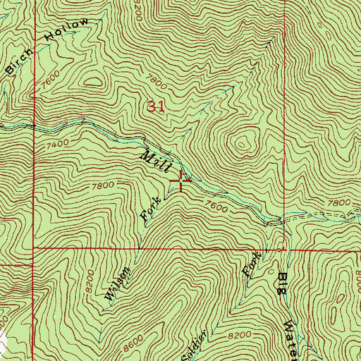 Topographic Map of Wilson Fork, UT