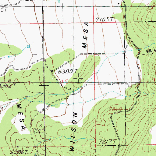 Topographic Map of Wilson Mesa, UT