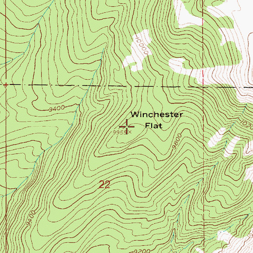 Topographic Map of Winchester Flat, UT