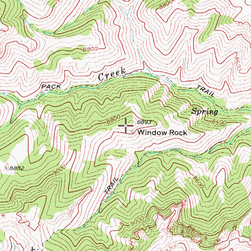 Topographic Map of Window Rock, UT