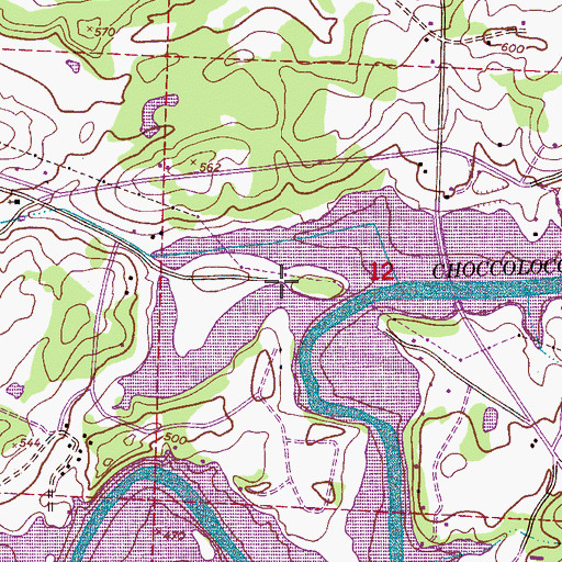 Topographic Map of Cape Choccolocco, AL