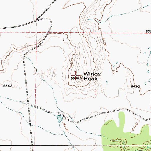 Topographic Map of Windy Peak, UT