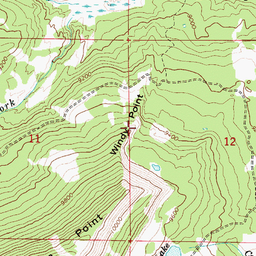 Topographic Map of Windy Point, UT