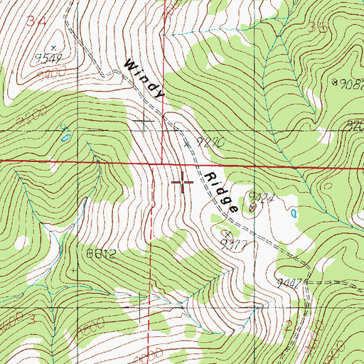 Topographic Map of Windy Ridge, UT
