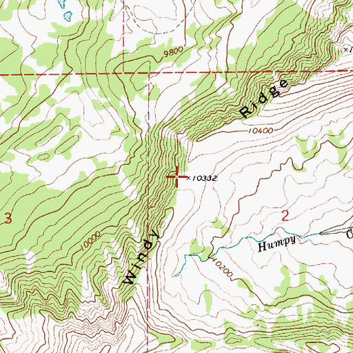 Topographic Map of Windy Ridge, UT