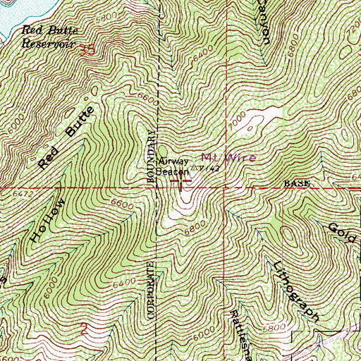 Topographic Map of Mount Wire, UT