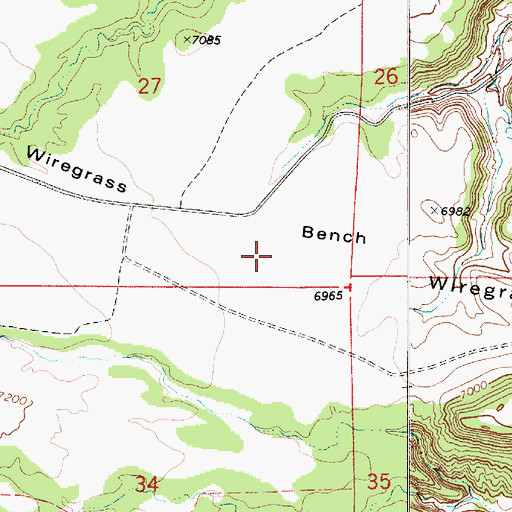 Topographic Map of Wiregrass Bench, UT