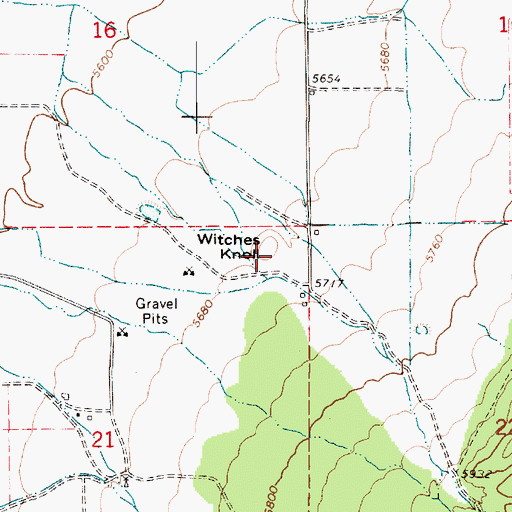 Topographic Map of Witches Knoll, UT