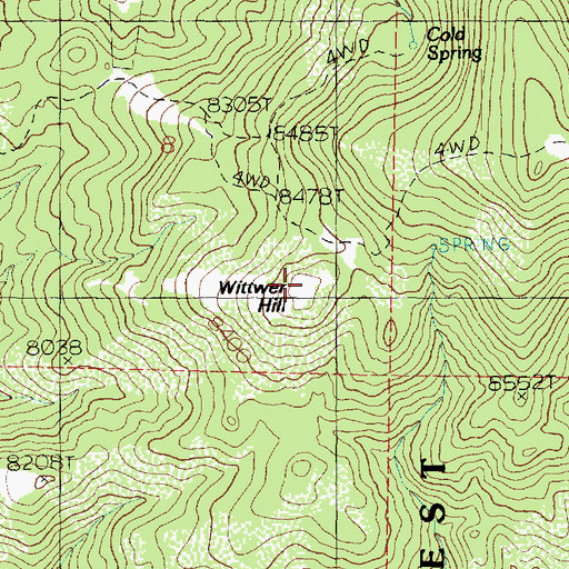 Topographic Map of Wittwer Hill, UT