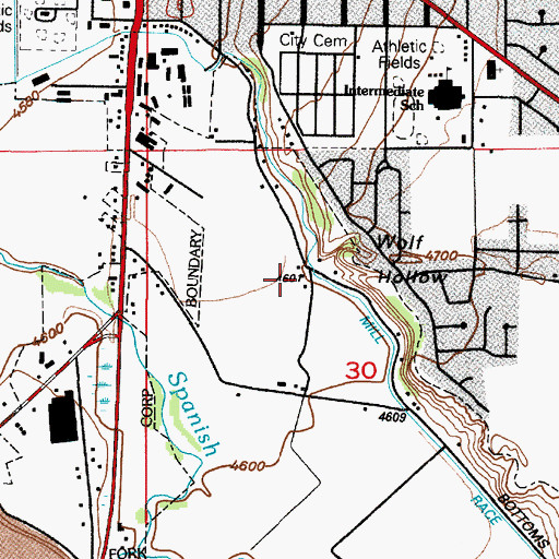 Topographic Map of Wolf Hollow, UT