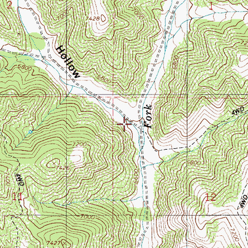 Topographic Map of Wolf Hollow, UT