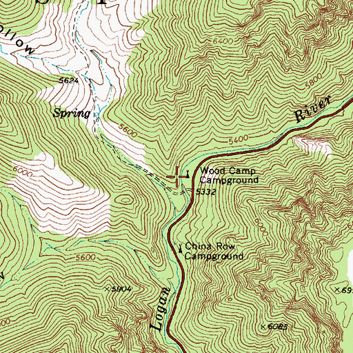 Topographic Map of Wood Camp Campground, UT