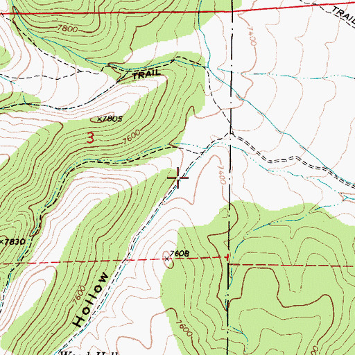 Topographic Map of Wood Hollow, UT