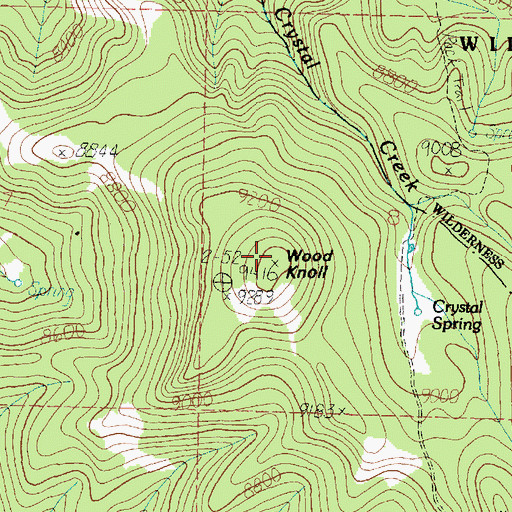 Topographic Map of Wood Knoll, UT