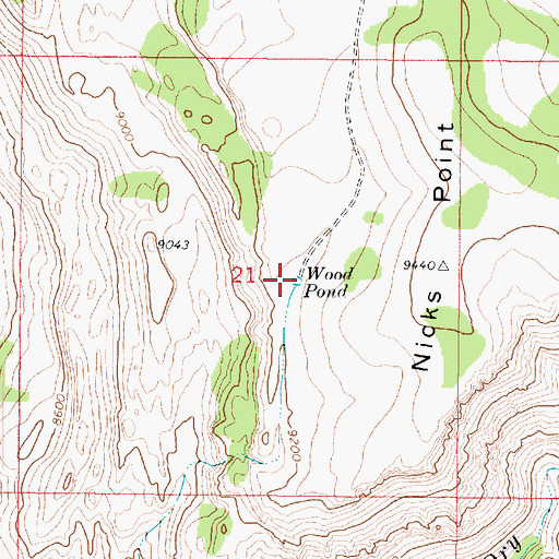 Topographic Map of Wood Pond, UT