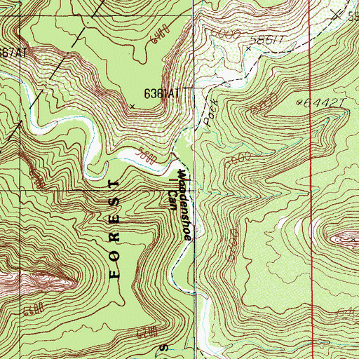 Topographic Map of Woodenshoe Canyon, UT