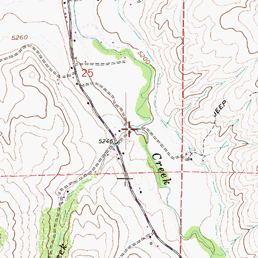 Topographic Map of Woods Creek, UT