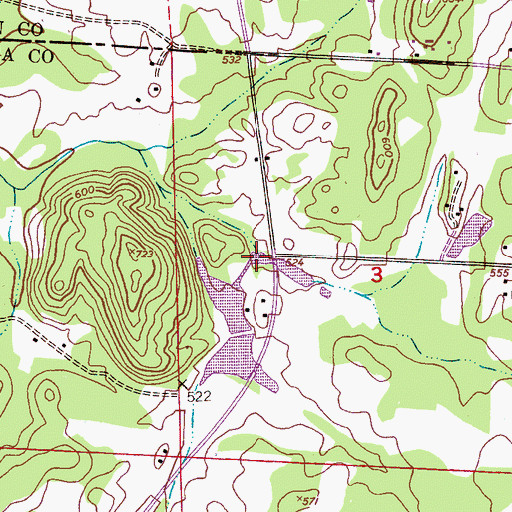 Topographic Map of Catfish Lake, AL