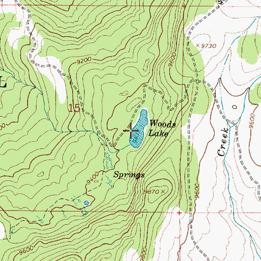 Topographic Map of Woods Lake, UT