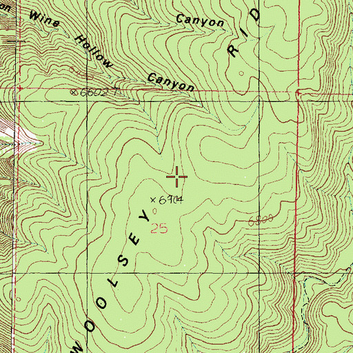 Topographic Map of Woolsey Ridge, UT