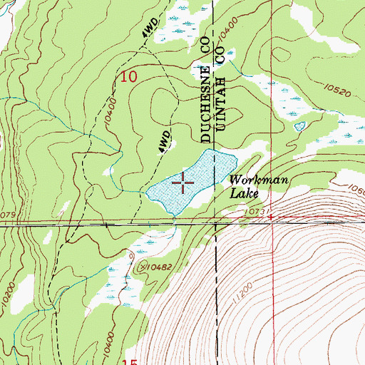 Topographic Map of Workman Lake, UT