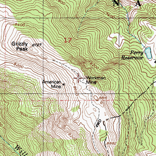 Topographic Map of Workman Mine, UT