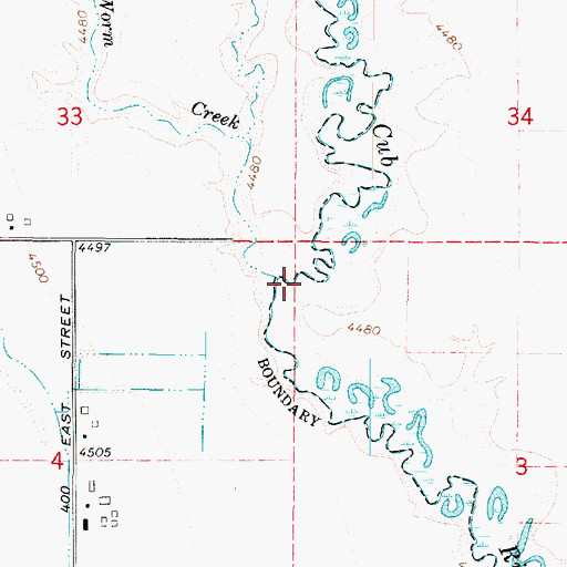 Topographic Map of Worm Creek, UT