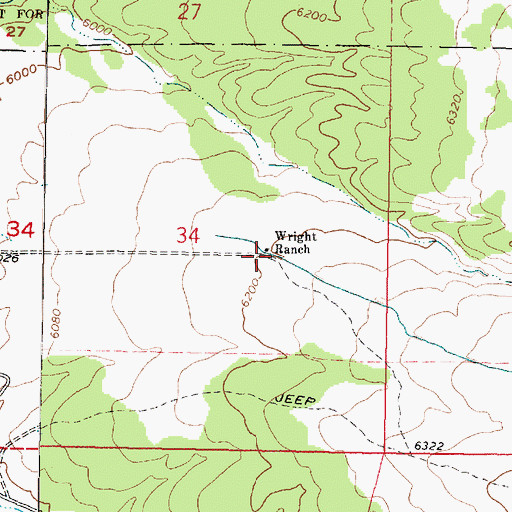 Topographic Map of Wright Ranch, UT
