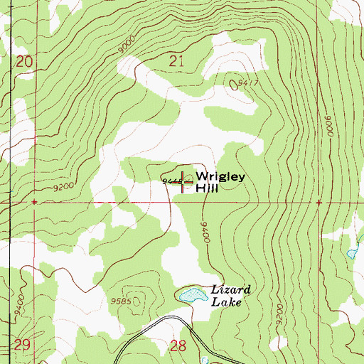 Topographic Map of Wrigley Hill, UT