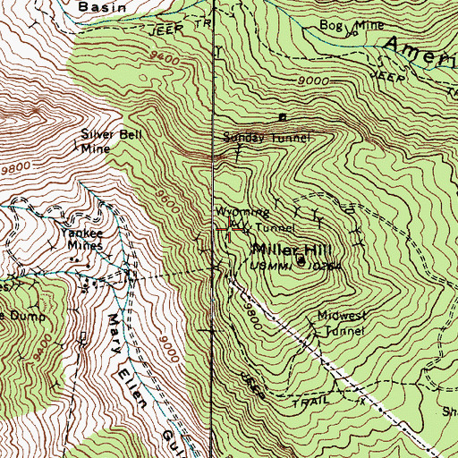 Topographic Map of Wyoming Tunnel, UT