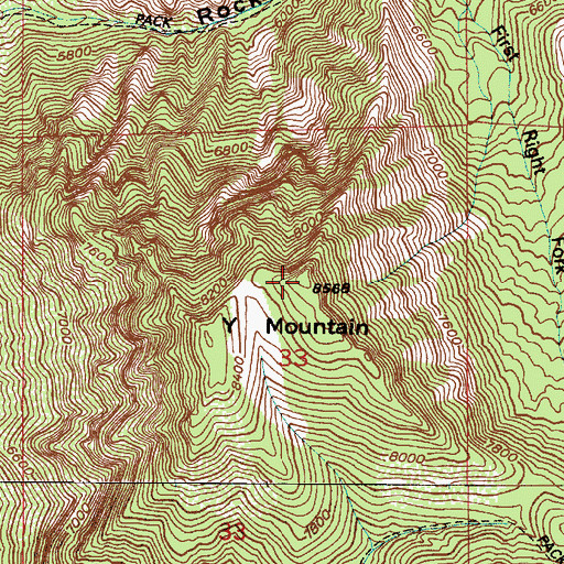 Topographic Map of Y Mountain, UT