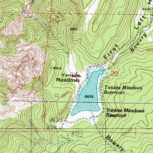 Topographic Map of Yankee Meadows, UT