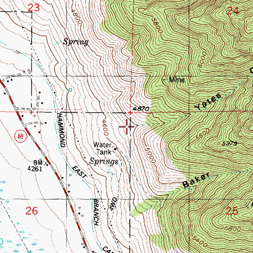 Topographic Map of Yates Canyon, UT