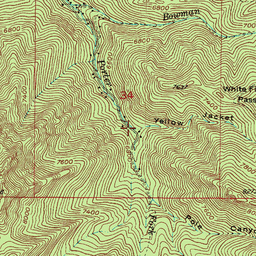 Topographic Map of Yellow Jacket Gulch, UT