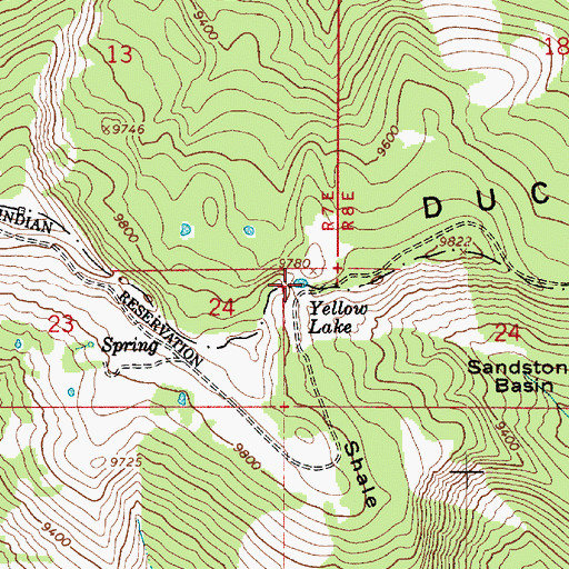 Topographic Map of Yellow Lake, UT