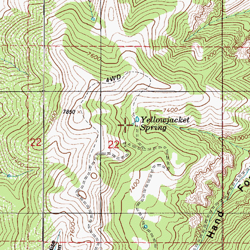 Topographic Map of Yellowjacket Spring, UT