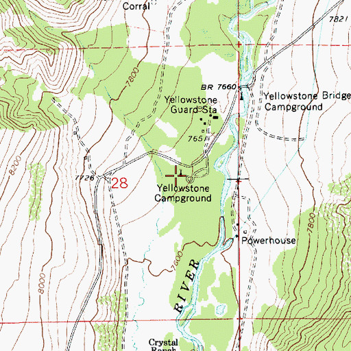 Topographic Map of Yellowstone Campground, UT