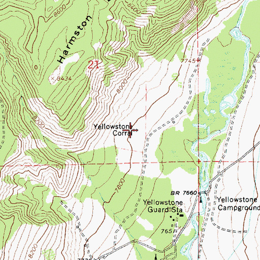 Topographic Map of Yellowstone Corral, UT
