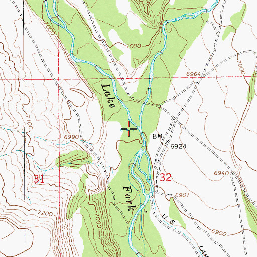 Topographic Map of Yellowstone River, UT