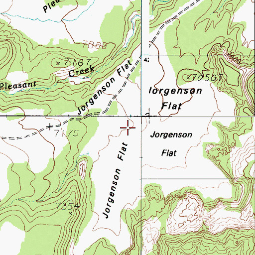 Topographic Map of Jorgenson Flat, UT
