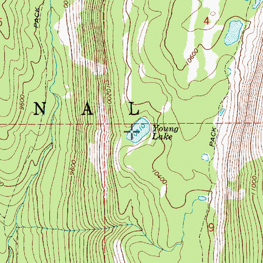 Topographic Map of Young Lake, UT