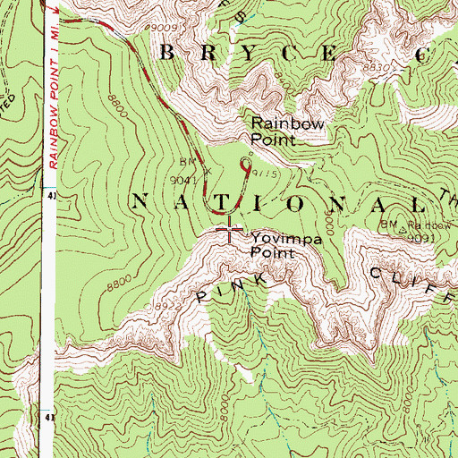 Topographic Map of Yovimpa Point, UT