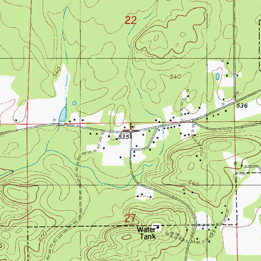 Topographic Map of Cedar Creek School (historical), AL
