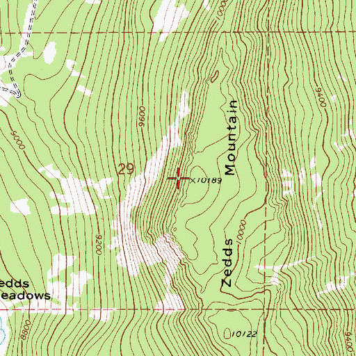 Topographic Map of Zedds Mountain, UT