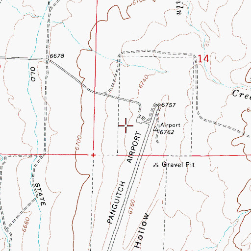 Topographic Map of Panguitch Municipal Airport, UT
