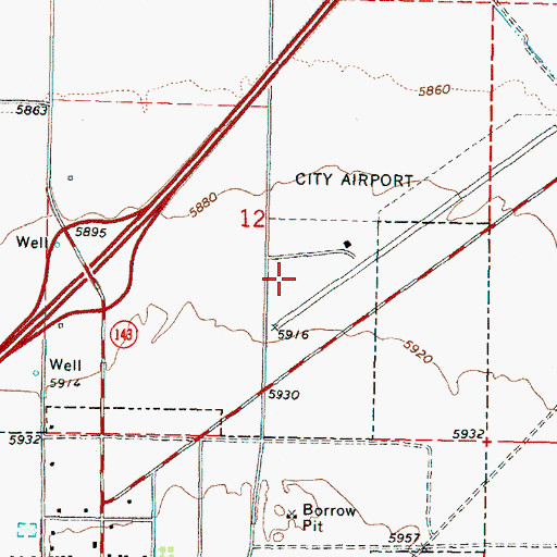 Topographic Map of Parowan Airport, UT