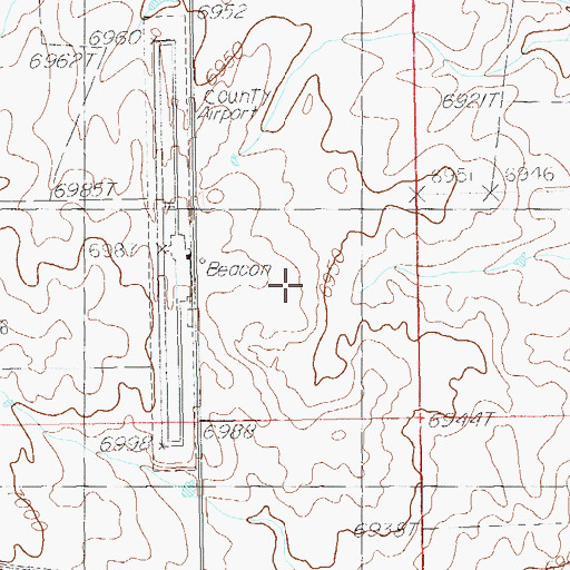 Topographic Map of Monticello Airport, UT