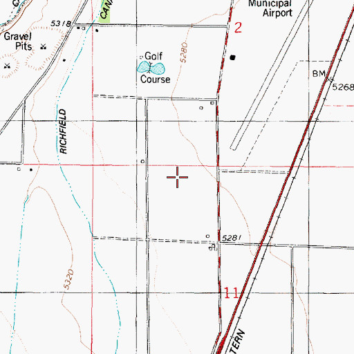 Topographic Map of Richfield Municipal Airport, UT