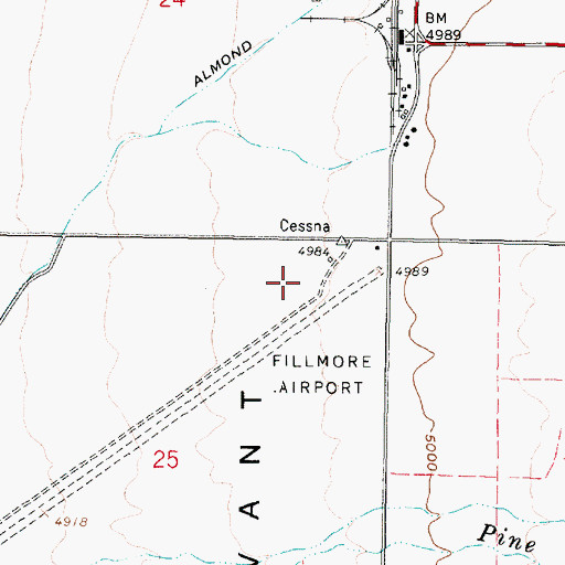 Topographic Map of Fillmore Municipal Airport, UT